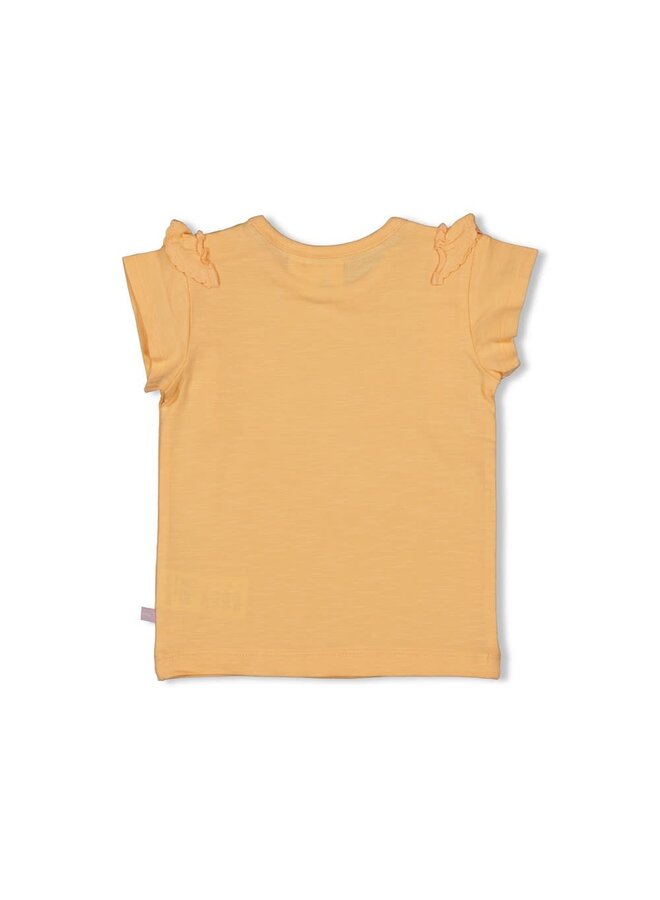 Feetje - T-shirt Ruches Abrikoos - Sunny Side Up