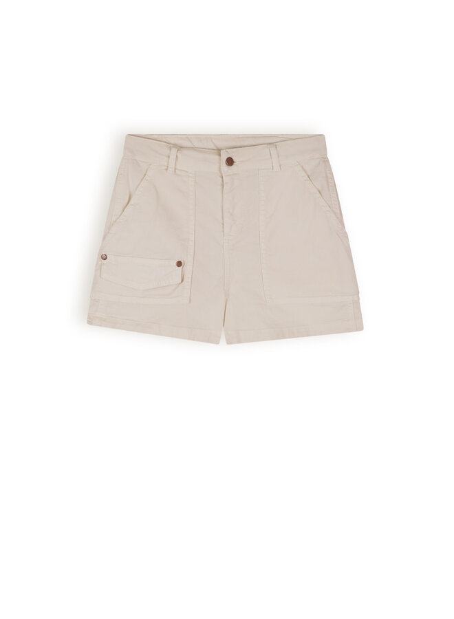 NoBell' - Garment Dyed Stretch Twill Short Simoa - Pearled Ivory