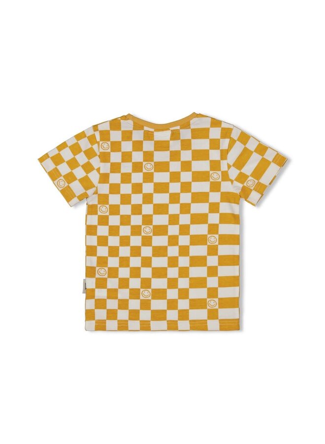 Sturdy - T-shirt AOP Geel - Checkmate