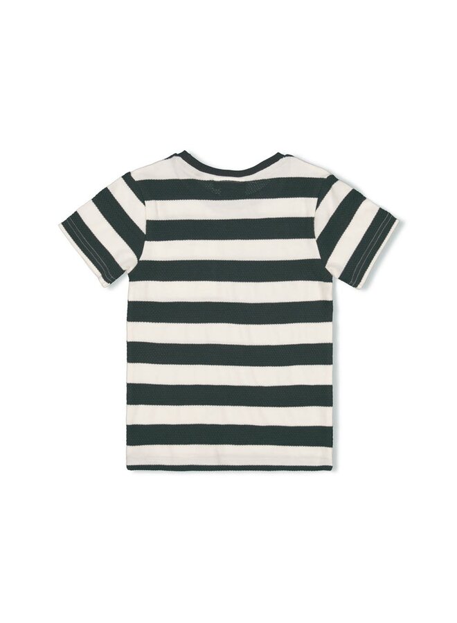 Sturdy - T-shirt Streep Antraciet - Checkmate