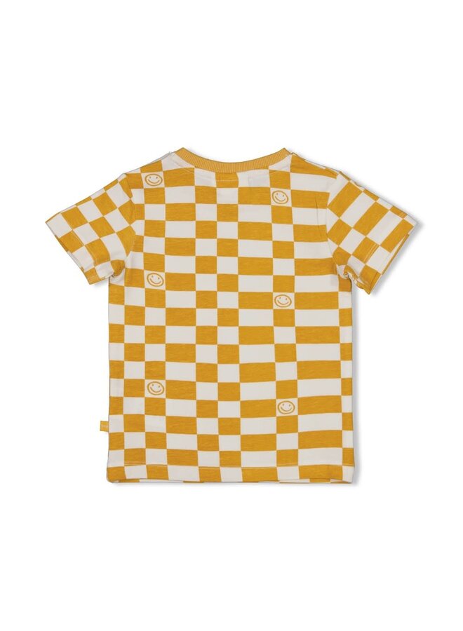 Feetje - Geruit T-shirt Geel - Checkmate
