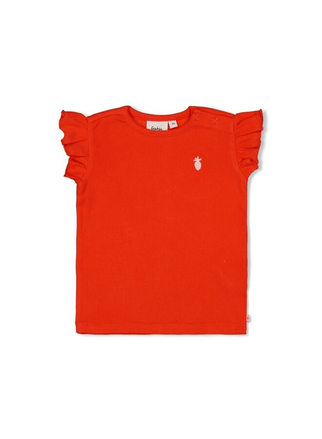 Feetje - T-shirt Rib Rood - Berry Nice