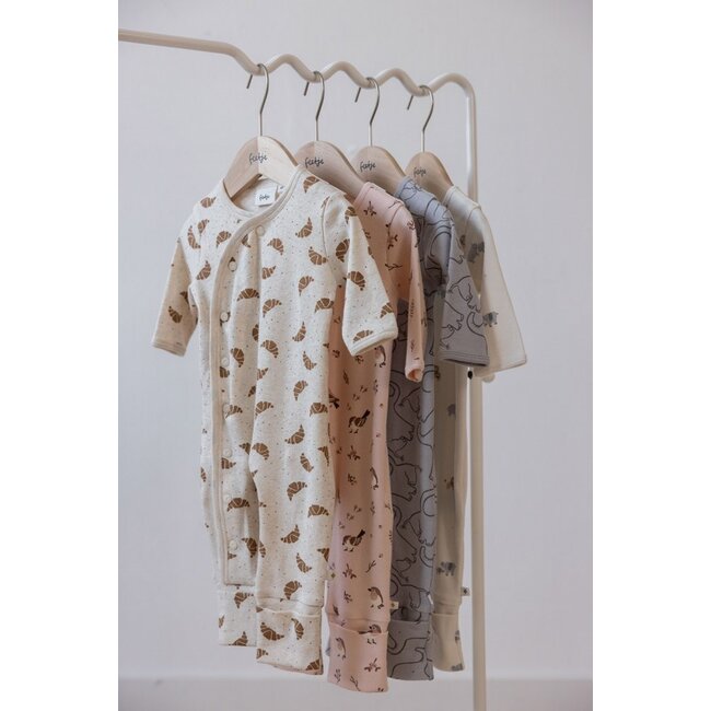 Feetje - Geschenkset Boxpak + Muts AOP Croissant - Offwhite Melange