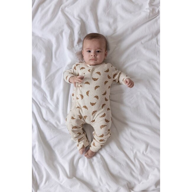 Feetje - Geschenkset Boxpak + Muts AOP Croissant - Offwhite Melange