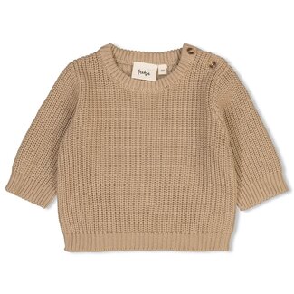Feetje Feetje - Sweater Gebreid Taupe - The Magic is in You