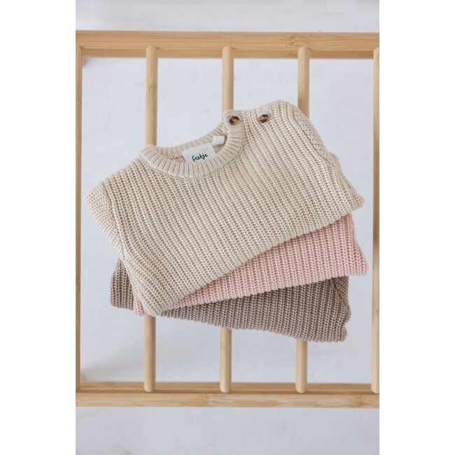 Feetje - Sweater Gebreid Taupe - The Magic is in You