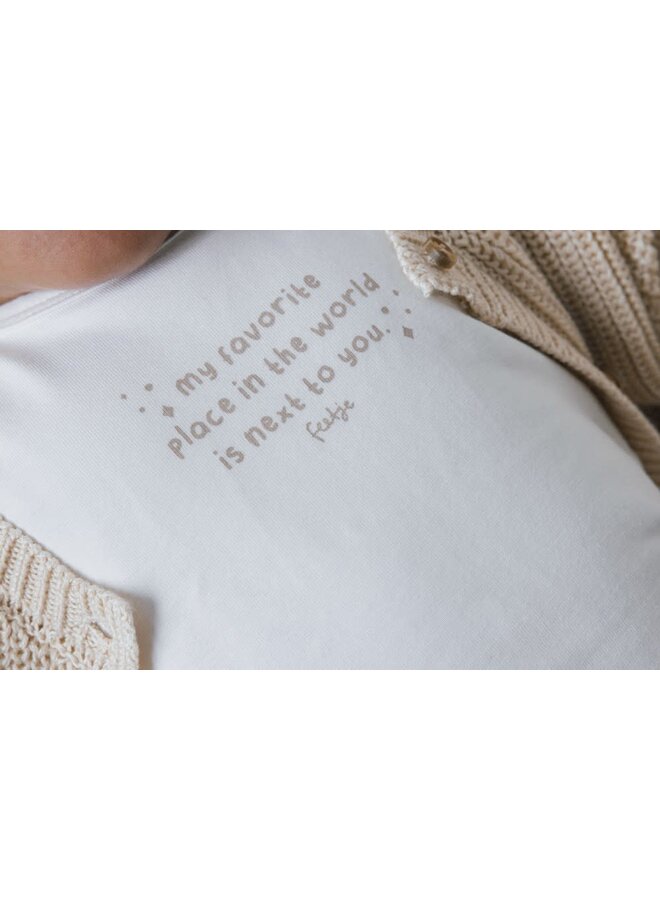 Feetje - Longsleeve Offwhite/Taupe - The Magic is in You