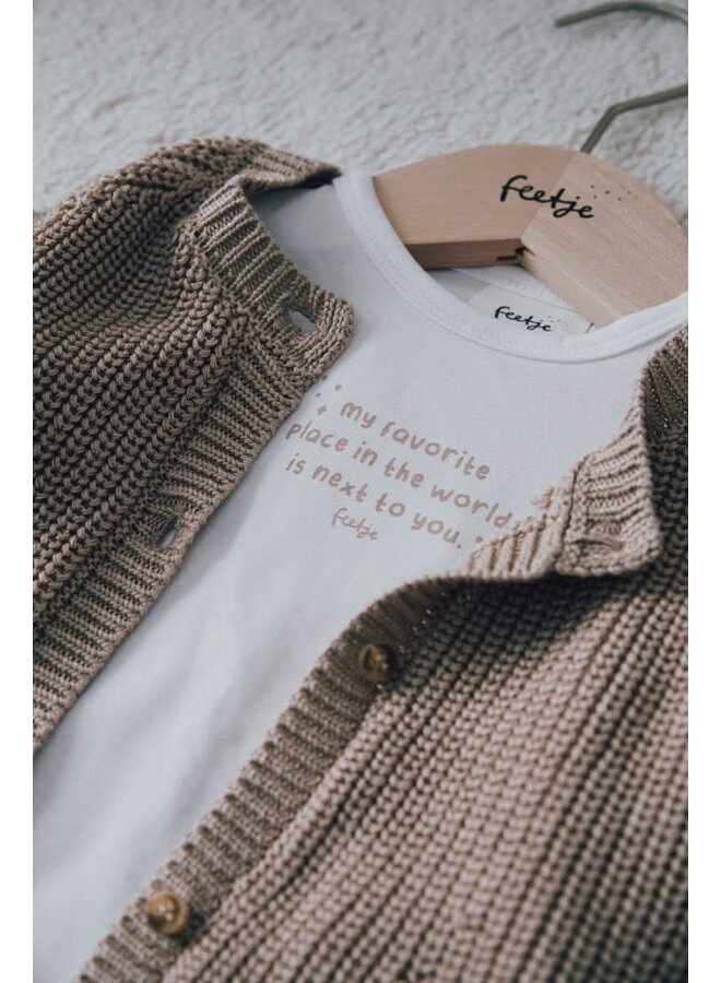 Feetje - Longsleeve Offwhite/Taupe - The Magic is in You