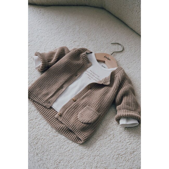 Feetje - Longsleeve Offwhite/Taupe - The Magic is in You