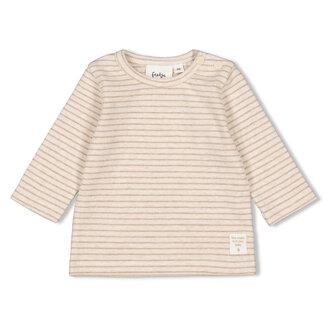 Feetje Feetje - Longsleeve Rib Streep Taupe Melange - The Magic is in You
