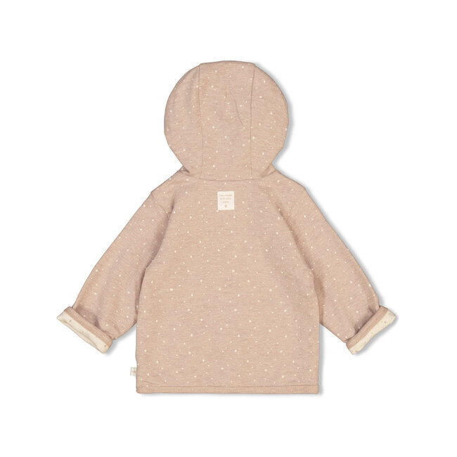 Feetje - Omkeerbaar Jasje met Capuchon AOP Taupe Melange - The Magic is in You