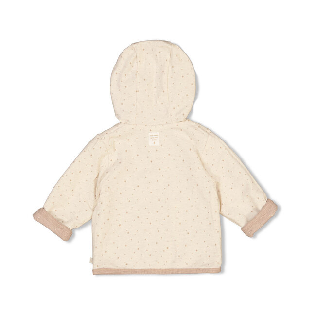 Feetje - Omkeerbaar Jasje met Capuchon AOP Taupe Melange - The Magic is in You