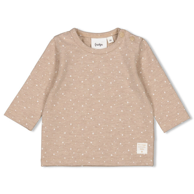 Feetje - Longsleeve AOP Taupe Melange - The Magic is in You