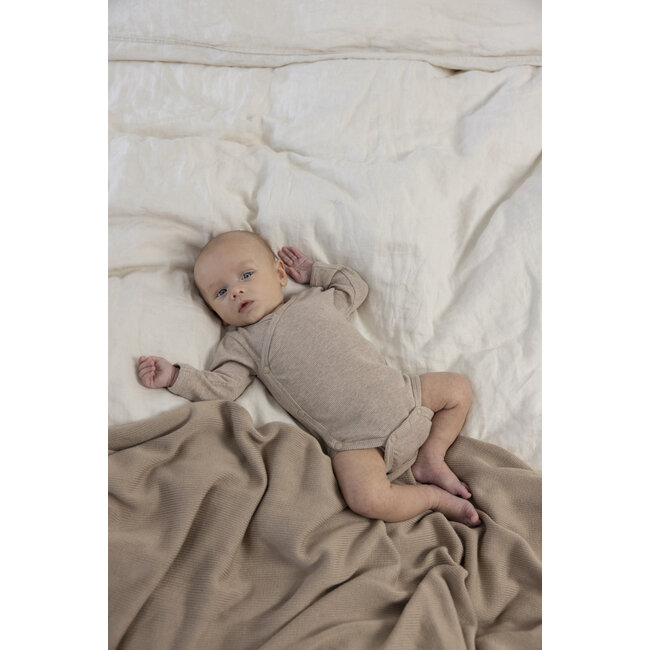 Feetje - Wikkelromper Rib Taupe Melange - The Magic is in You