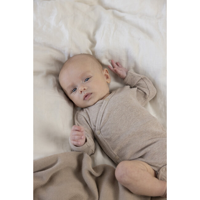Feetje - Wikkelromper Rib Taupe Melange - The Magic is in You