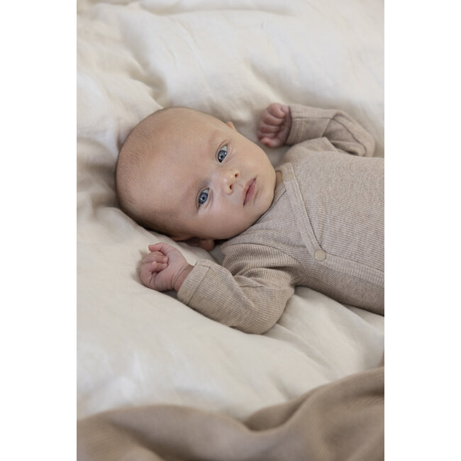 Feetje - Wikkelromper Rib Taupe Melange - The Magic is in You