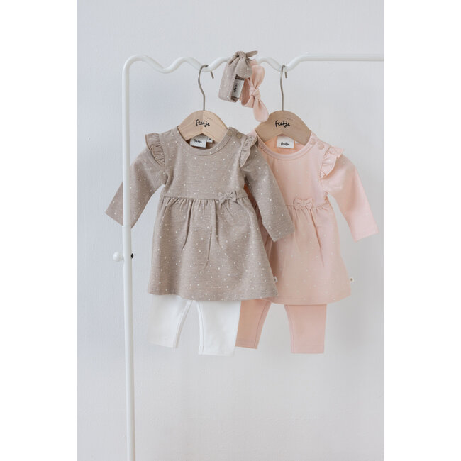 Feetje - Jurk AOP Taupe Melange - The Magic is in You