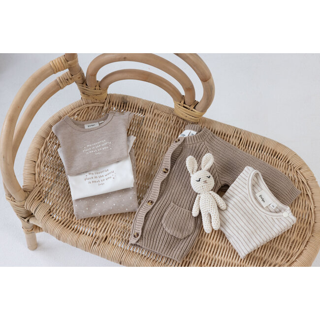 Feetje - Longsleeve AOP Taupe Melange - The Magic is in You