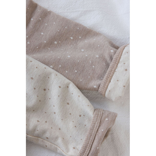 Feetje - Omkeerbaar Jasje met Capuchon AOP Taupe Melange - The Magic is in You