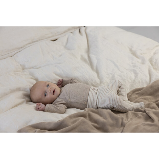 Feetje - Wikkelromper Rib Taupe Melange - The Magic is in You