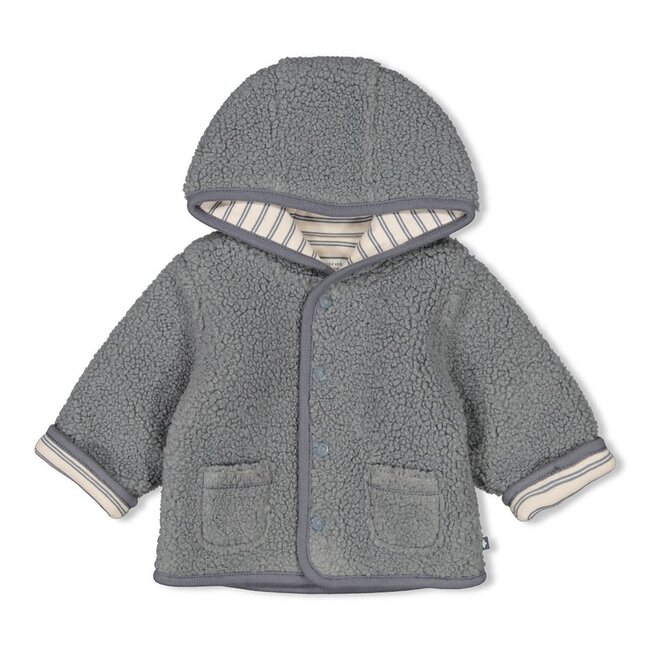 Feetje - Bouclé Omkeerbaar Jasje met Capuchon Blauw - Forever Bestie