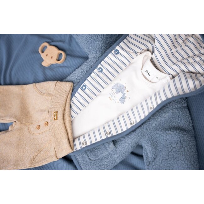 Feetje - Bouclé Omkeerbaar Jasje met Capuchon Blauw - Forever Bestie