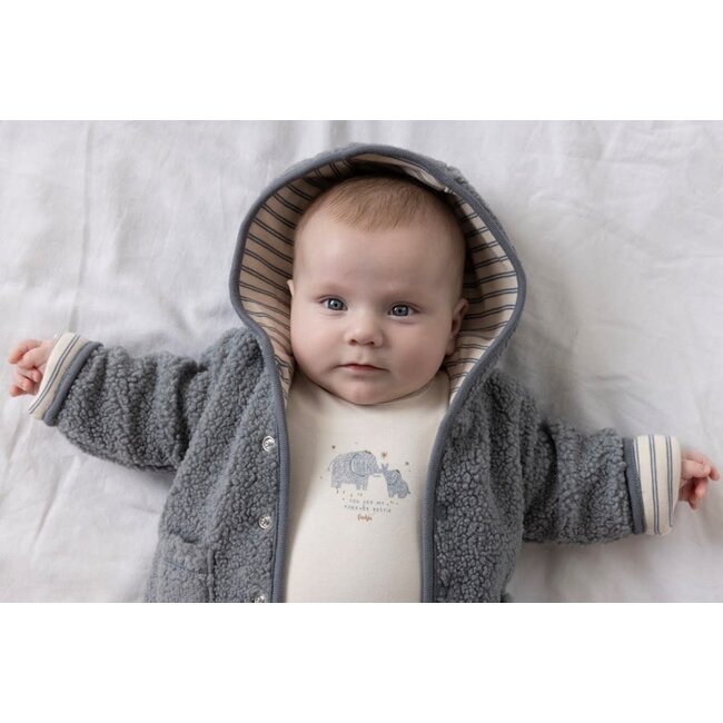 Feetje - Bouclé Omkeerbaar Jasje met Capuchon Blauw - Forever Bestie