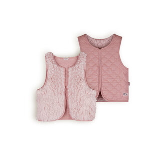 NoNo NoNo - Fluffy Fur Reversible Padded Gilette Katya - Vintage Rose