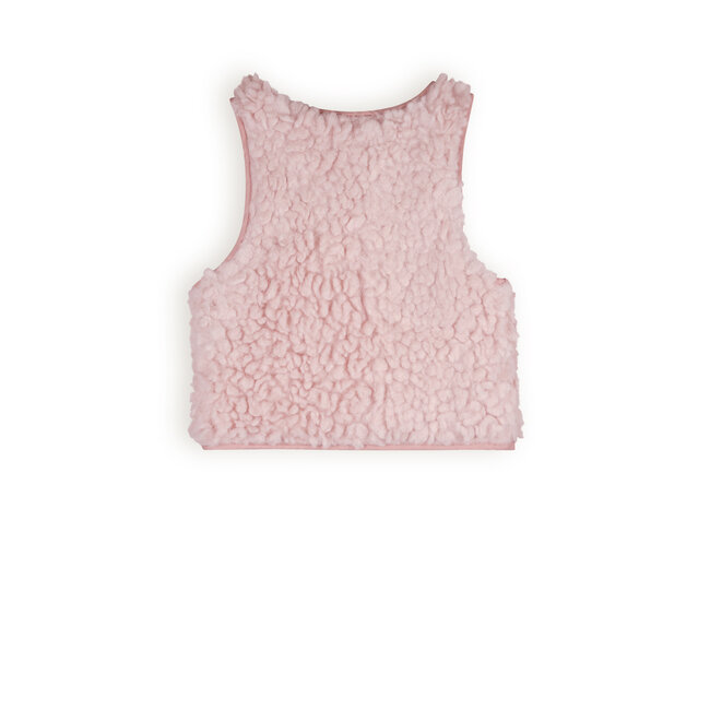 NoNo - Fluffy Fur Reversible Padded Gilette Katya - Vintage Rose