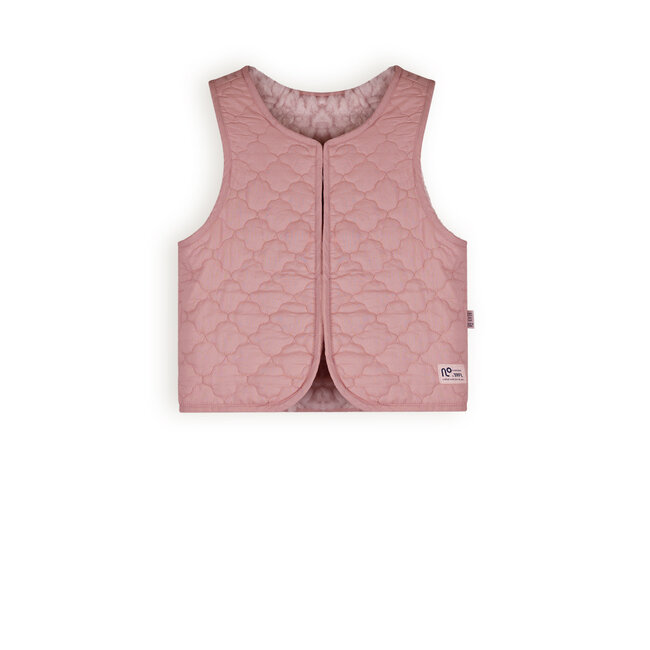 NoNo - Fluffy Fur Reversible Padded Gilette Katya - Vintage Rose
