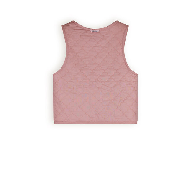 NoNo - Fluffy Fur Reversible Padded Gilette Katya - Vintage Rose