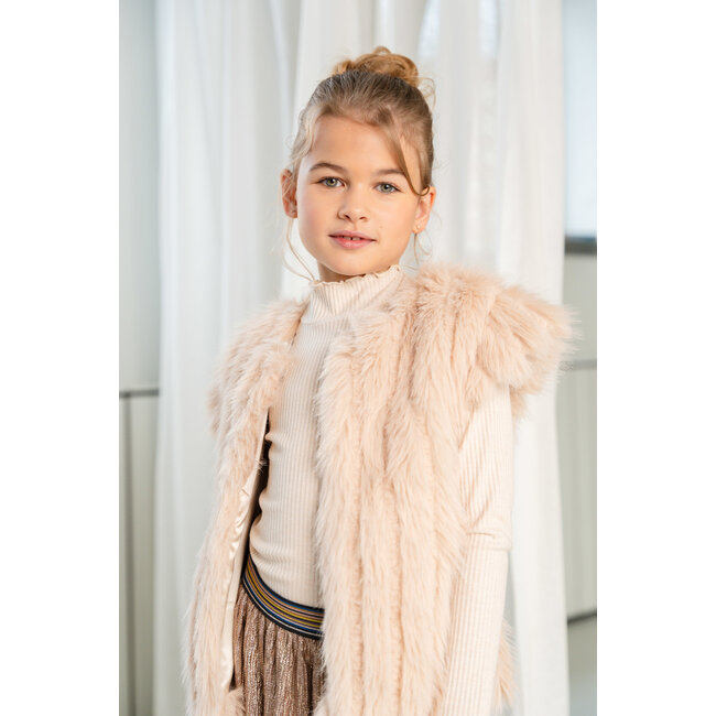 Like Flo - Long Hair Fur Bodywarmer Doutze - Taupe