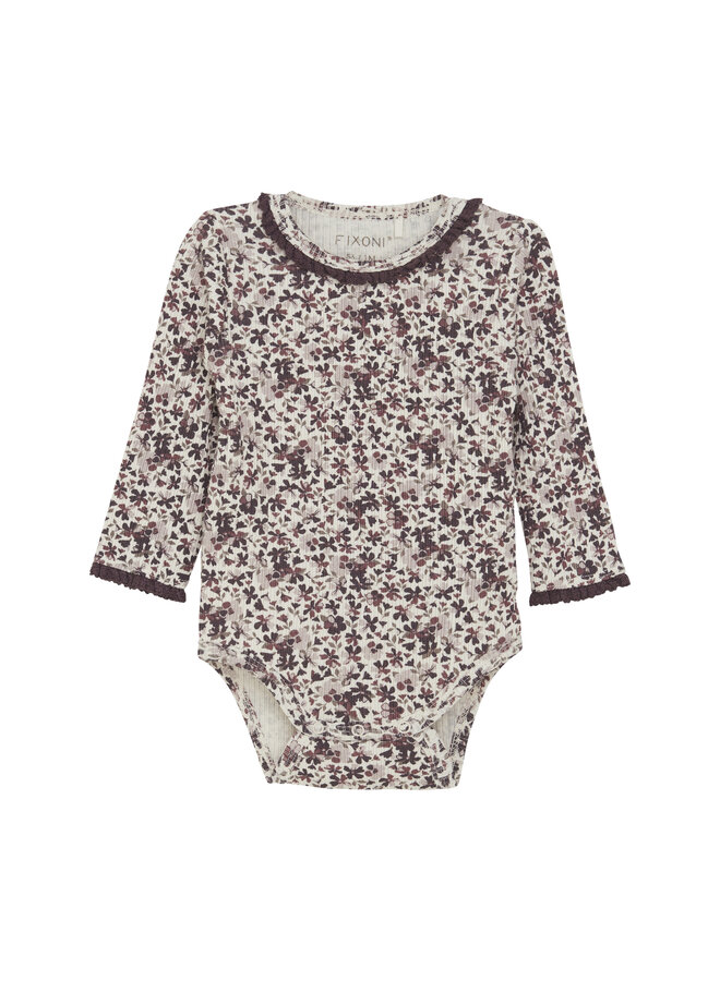 Fixoni - Romper LS Rib - Huckleberry