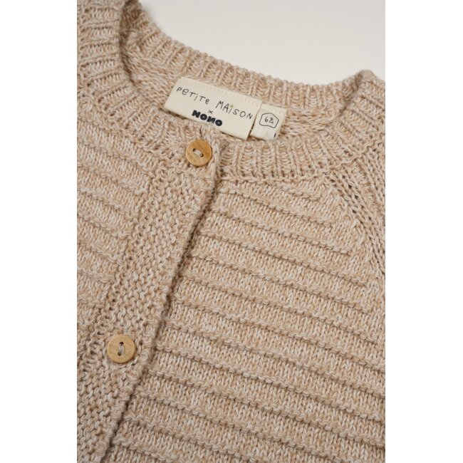 Petite Maison - Knitted Button Up Cardigan - Oatmeal