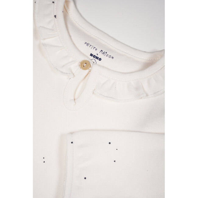 Petite Maison - Longsleeve Ruffle Kaya - AOP Navy