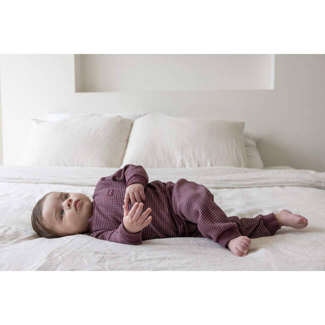 Feetje - Baby Pyjama Wafel - Wijn Melange