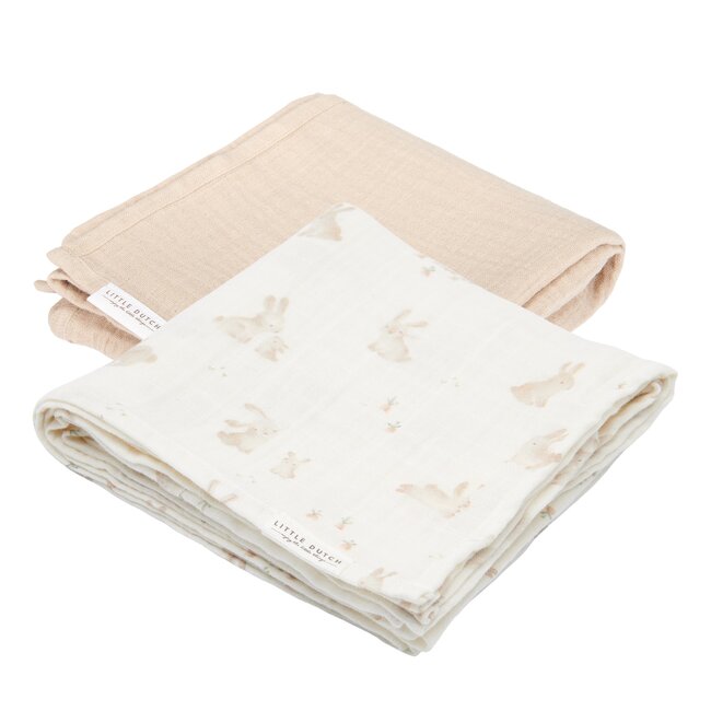 Little Dutch - Swaddle Doeken Set Hydrofiel Baby Bunny - Newborn Naturals