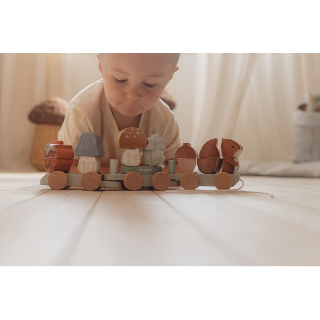 Little Dutch - Blokkentrein Eekhoorn - Forest Friends