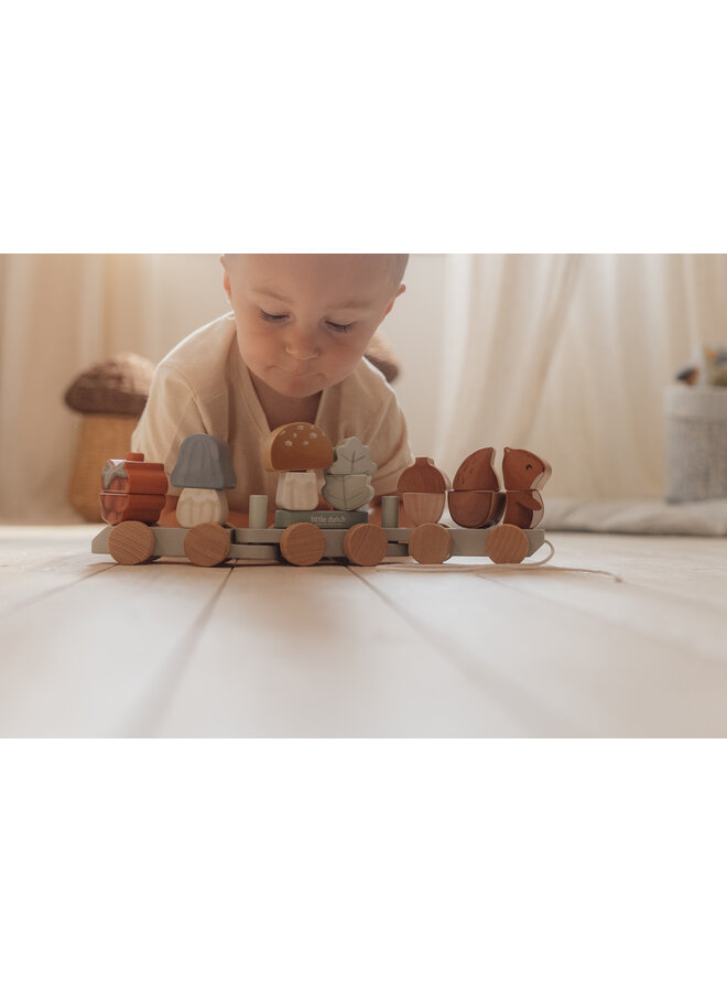 Little Dutch - Blokkentrein Eekhoorn - Forest Friends