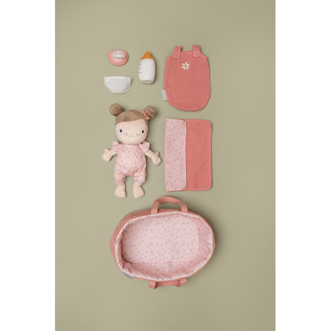 Little Dutch - Babypop in Mandje Rosa 30 cm