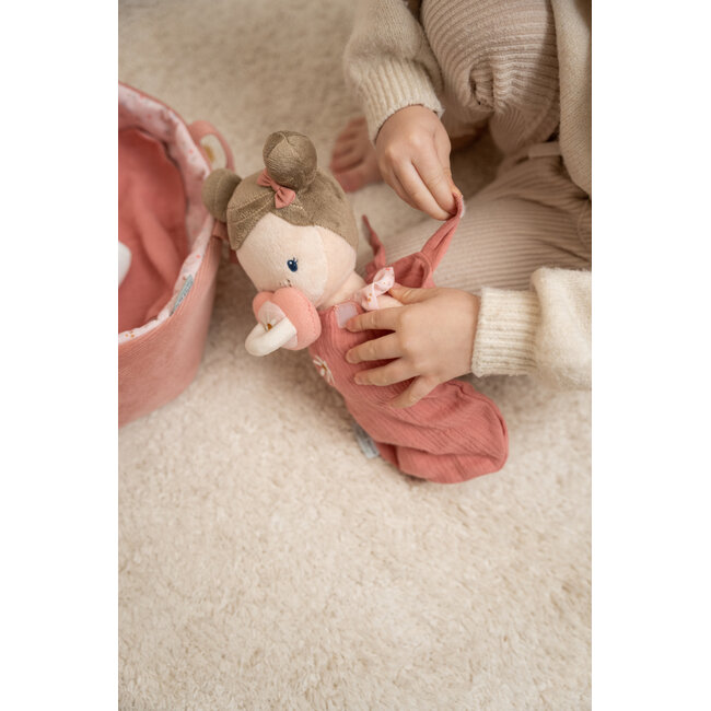 Little Dutch - Babypop in Mandje Rosa 30 cm
