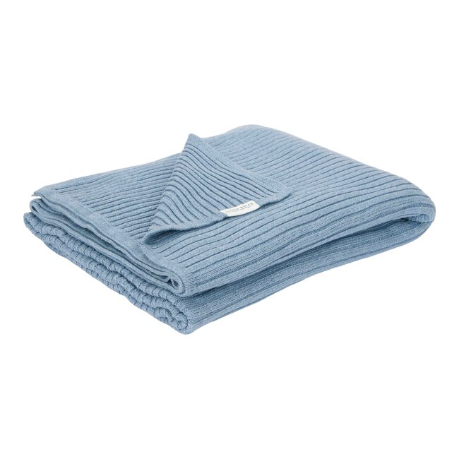 Little Dutch - Ledikantdeken Gebreid - Pure Denim Blue