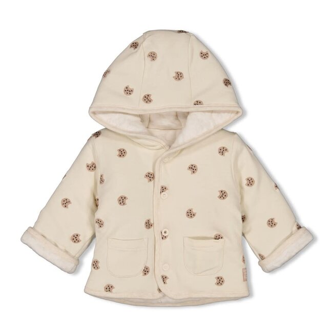 Feetje - Omkeerbaar Jasje Met Capuchon AOP Offwhite - Cute Cookie