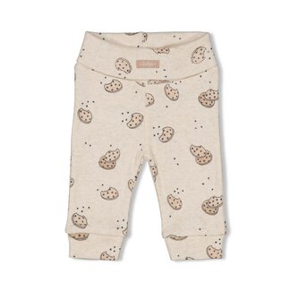 Feetje Feetje - Broek AOP Rib Offwhite Melange - Cute Cookie