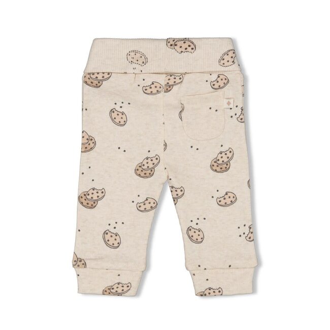 Feetje - Broek AOP Rib Offwhite Melange - Cute Cookie