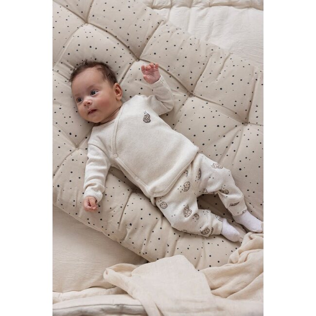 Feetje - Broek AOP Rib Offwhite Melange - Cute Cookie