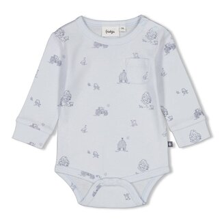 Feetje Feetje - Romper AOP Rib Blauw - Farm Life