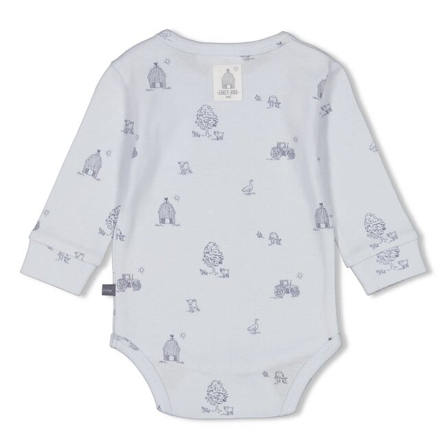 Feetje - Romper AOP Rib Blauw - Farm Life