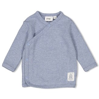 Feetje Feetje - Overslagshirt Rib Blauw Melange - Farm Life