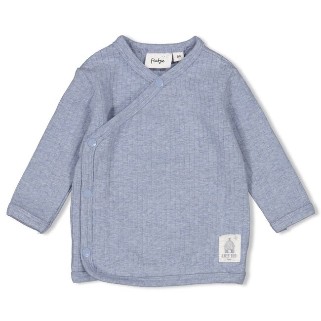 Feetje - Overslagshirt Rib Blauw Melange - Farm Life